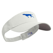 Running Dog Icon Embroidered Cotton Sports Visors - White OSFM