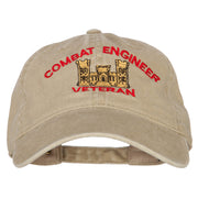 Combat Engineer Veteran Embroidered Washed Cotton Twill Cap