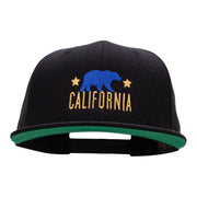 The California Bear Embroidered Wool Blend Prostyle Snapback