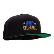 The California Bear Embroidered Wool Blend Prostyle Snapback