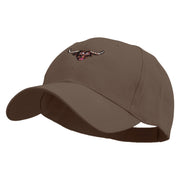 Angry Bull Head Embroidered Low Profile Organic Cotton Cap - Brown OSFM