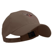 Angry Bull Head Embroidered Low Profile Organic Cotton Cap - Brown OSFM