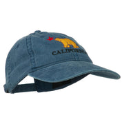 California with Bear Embroidered Washed Cap