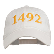 1492 Columbus Day Embroidered Washed Cap