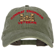 Combat Engineer Veteran Embroidered Washed Cotton Twill Cap