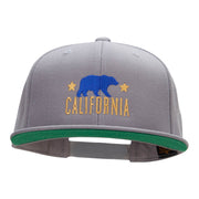 The California Bear Embroidered Wool Blend Prostyle Snapback