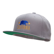 The California Bear Embroidered Wool Blend Prostyle Snapback