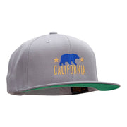 The California Bear Embroidered Wool Blend Prostyle Snapback