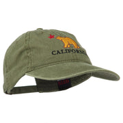 California with Bear Embroidered Washed Cap