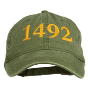 1492 Columbus Day Embroidered Washed Cap