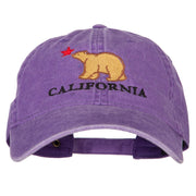 California with Bear Embroidered Washed Cap