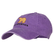 California with Bear Embroidered Washed Cap