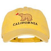 California with Bear Embroidered Washed Cap