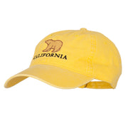 California with Bear Embroidered Washed Cap