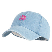 Mirrored Spiral Pinwheel Flower Iron On Patch Denim Cap - Light blue OSFM