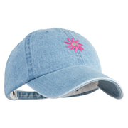 Mirrored Spiral Pinwheel Flower Iron On Patch Denim Cap - Light blue OSFM