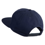 Old English White E Patched Cotton Twill Flat Bill Cap - Navy OSFM