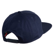 Old English White E Patched Cotton Twill Flat Bill Cap - Navy OSFM