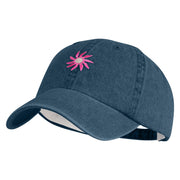 Mirrored Spiral Pinwheel Flower Iron On Patch Denim Cap - Dark blue OSFM