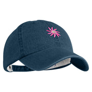 Mirrored Spiral Pinwheel Flower Iron On Patch Denim Cap - Dark blue OSFM