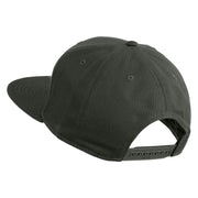 Old English White E Patched Cotton Twill Flat Bill Cap - Charcoal OSFM