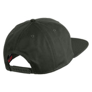 Old English White E Patched Cotton Twill Flat Bill Cap - Charcoal OSFM