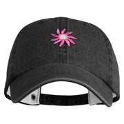 Mirrored Spiral Pinwheel Flower Iron On Patch Denim Cap - Black OSFM