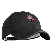 Mirrored Spiral Pinwheel Flower Iron On Patch Denim Cap - Black OSFM