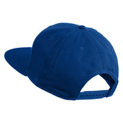 Old English White E Patched Cotton Twill Flat Bill Cap - Royal OSFM