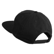 Old English White E Patched Cotton Twill Flat Bill Cap - Black OSFM