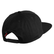 Old English White E Patched Cotton Twill Flat Bill Cap - Black OSFM