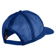 USS John F. Kennedy Serve with Courage CVN 79 Blue Patched Solid Cotton Twill 5 panel Mesh Back Cap - Royal OSFM