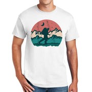 Hiking In The Mountains Graphic Design Men's Big Size Cotton Polyester DryBlend T-Shirt - White XS