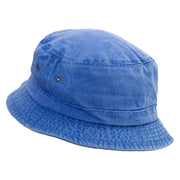 Diego Script Embroidered Washed Bucket Hats - Royal M-L