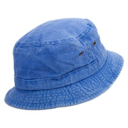 Diego Script Embroidered Washed Bucket Hats - Royal M-L