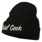 Chief Cook Embroidered Long Beanie