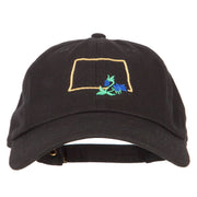 Colorado Columbine with Map Embroidered Unstructured Washed Cap