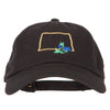 Colorado Columbine with Map Embroidered Unstructured Washed Cap