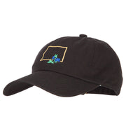 Colorado Columbine with Map Embroidered Unstructured Washed Cap