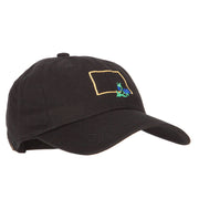 Colorado Columbine with Map Embroidered Unstructured Washed Cap