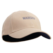 Warship Embroidered Low Profile Washed Flex Cap - Khaki OSFM