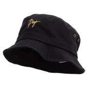 Diego Script Embroidered Washed Bucket Hats - Black M-L