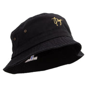 Diego Script Embroidered Washed Bucket Hats - Black M-L