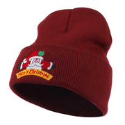 Merry Christmas Santa Claus Embroidered Beanie