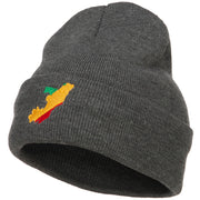 Congo Flag Map Embroidered Long Beanie