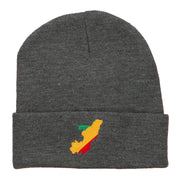 Congo Flag Map Embroidered Long Beanie