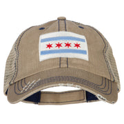 Chicago Flag Embroidered Low Profile Cotton Mesh Cap