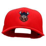 Viking Gamer Embroidered Unconstructed High Profile Cotton Flat Bill Cap - Red OSFM