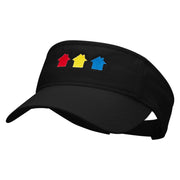 Colorful Houses Embroidered Pro Style Cotton Twill Washed Visor