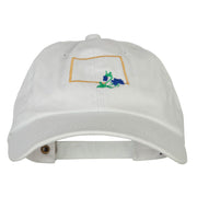 Colorado Columbine with Map Embroidered Unstructured Washed Cap